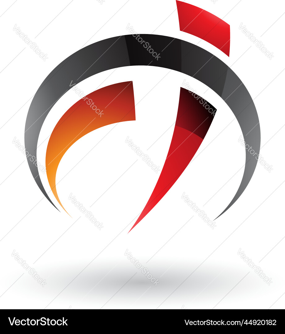Black red and orange car gauge shaped letter f Black red and orange car gauge shaped letter f vector image