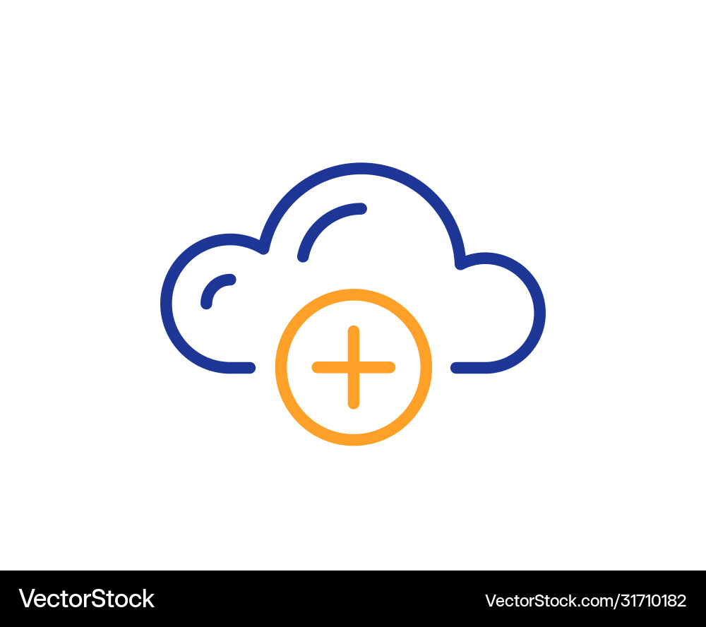 Cloud computing line icon internet data storage vector image