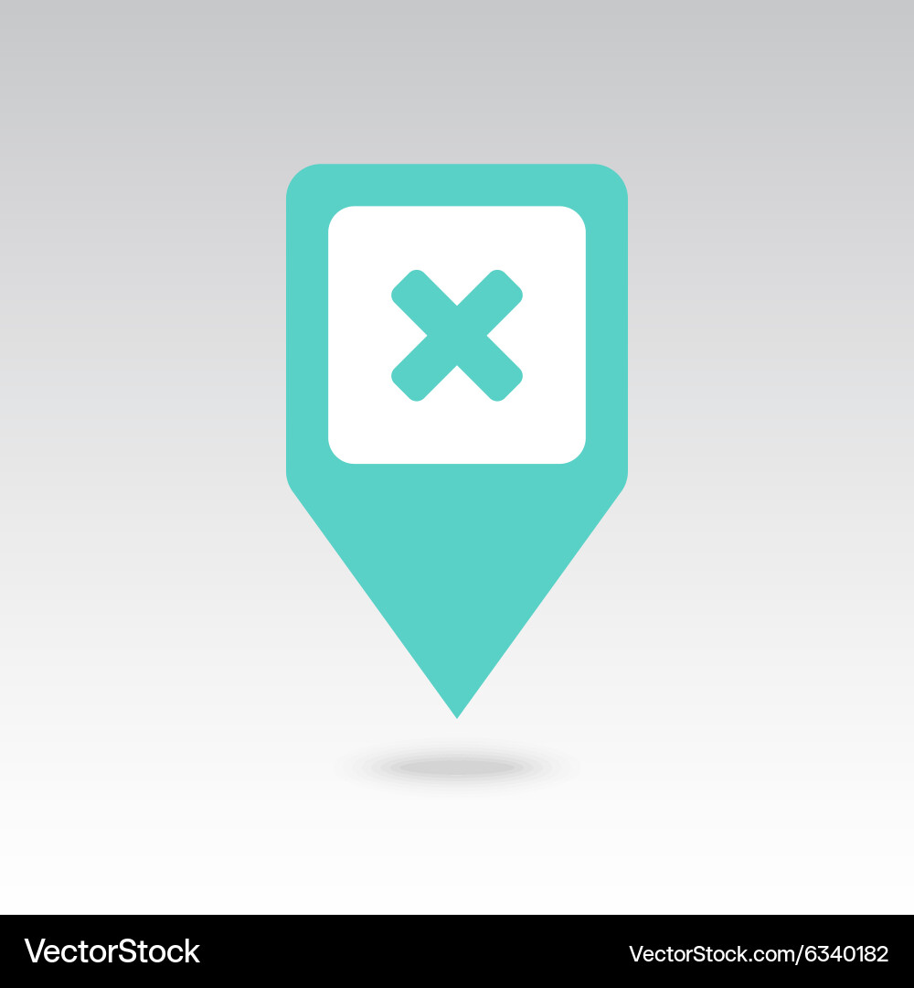 Delete pin map icon pointer markers vector image