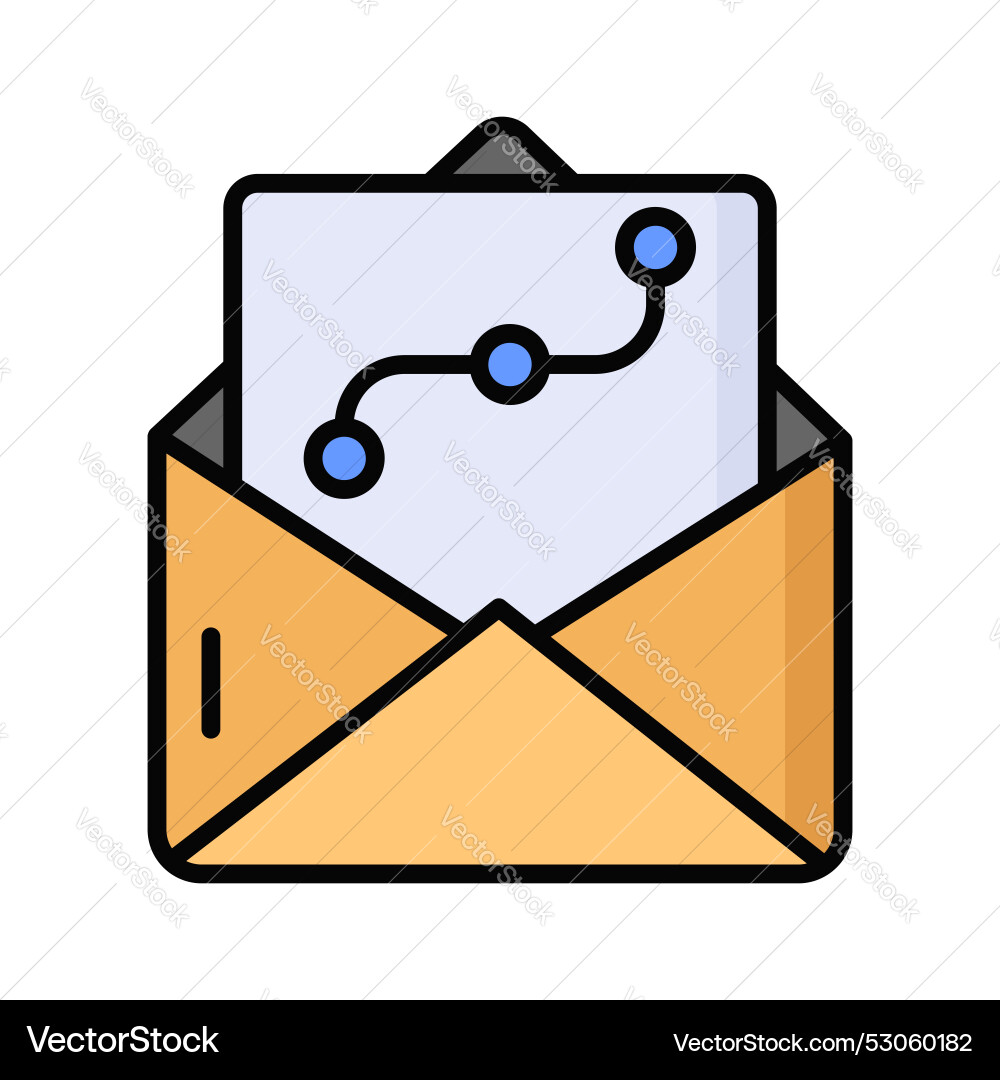 Design file inside letter envelope denoting Vector Image