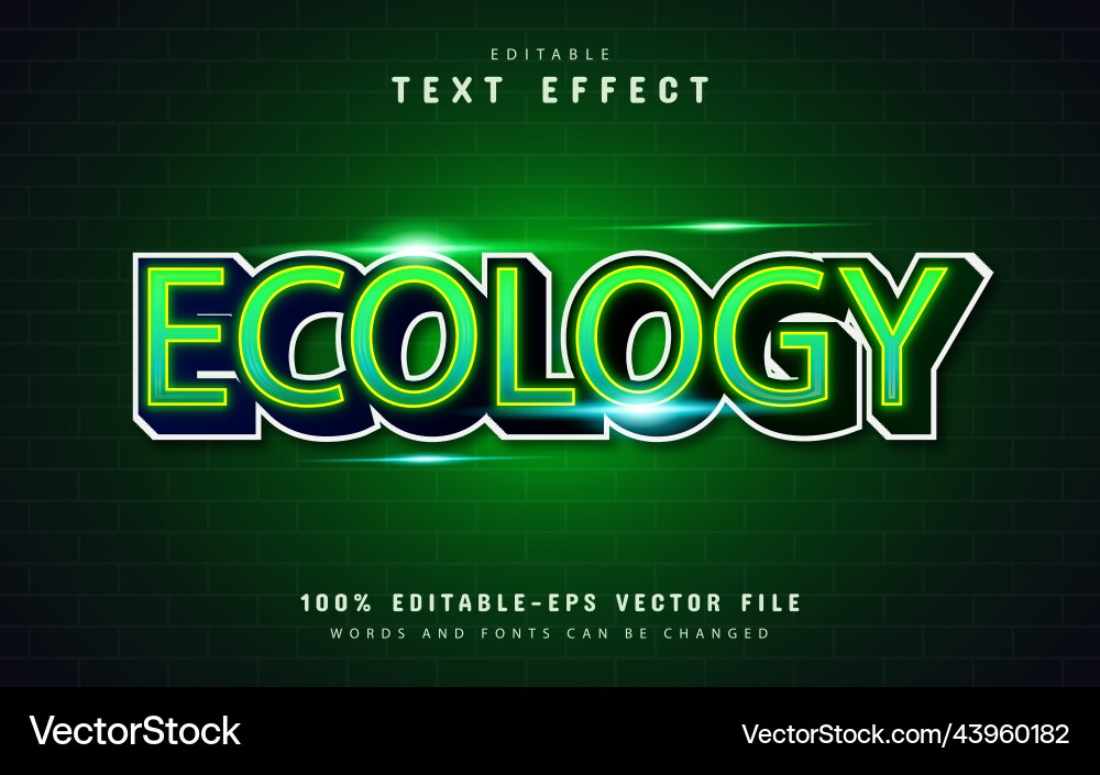 Ecology text effect with gradient Ecology text effect with gradient vector image
