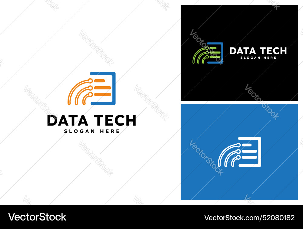 Fast document data tech logo business design Fast document data tech logo business design Vector Image