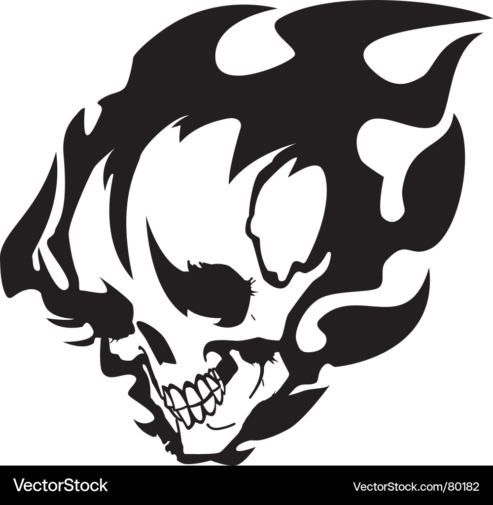 Fiery Skull Vector Image