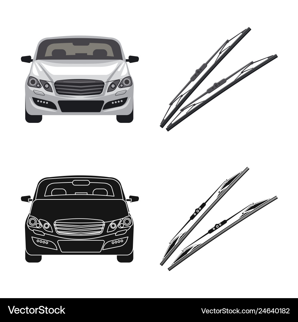 Isolated object of auto and part symbol set Vector Image