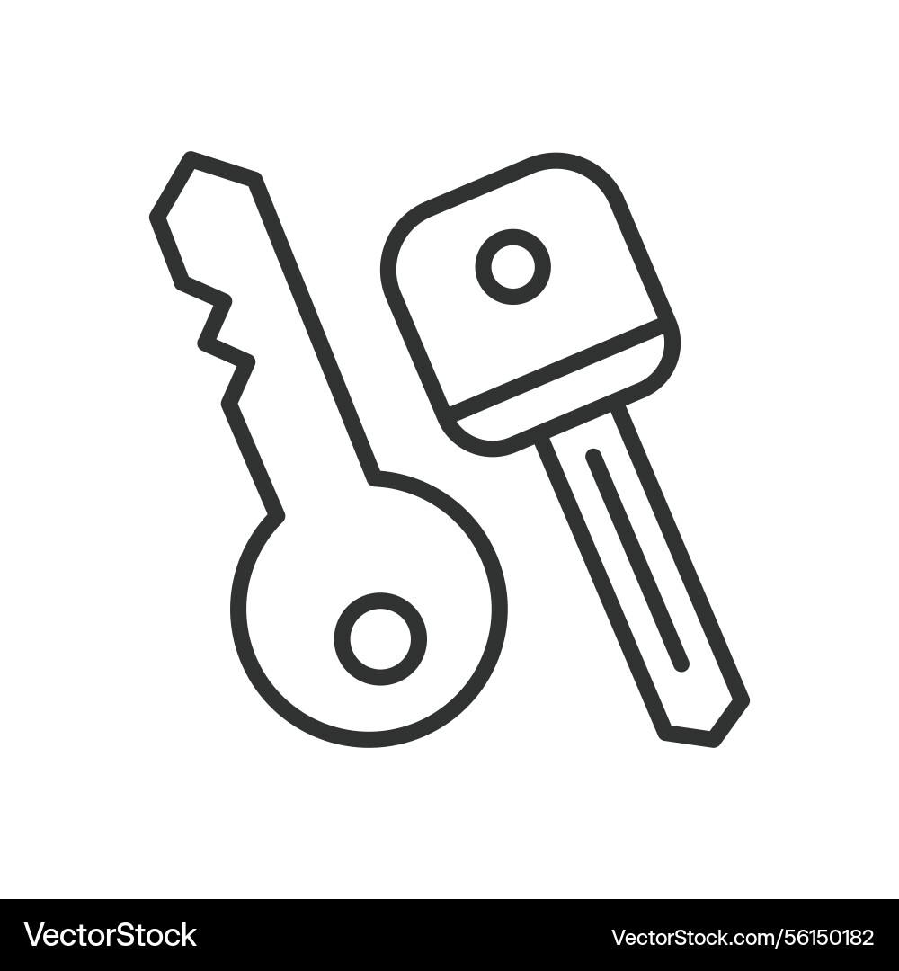 Keys icon in line design key lock security Keys icon in line design key lock security vector image