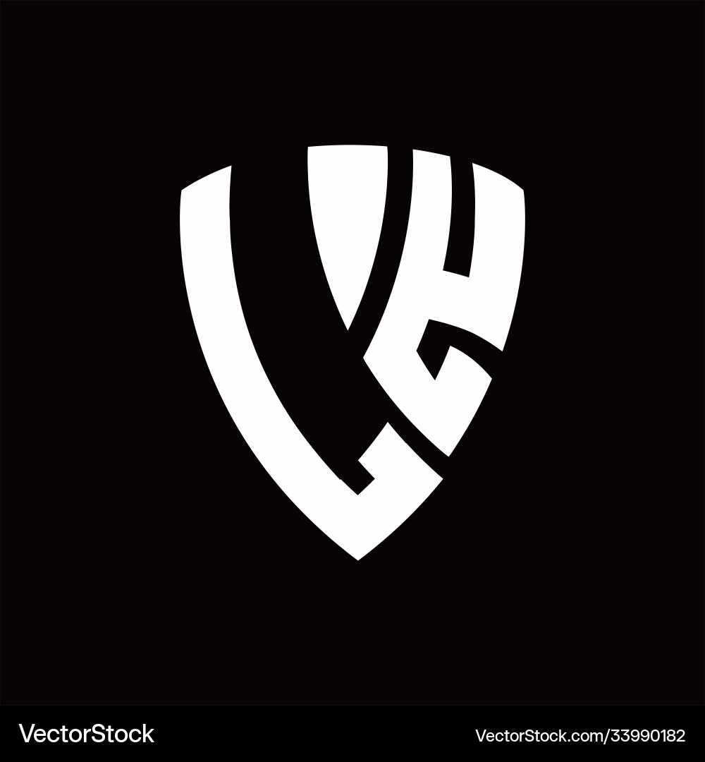 Ly logo monogram with shield elements shape Vector Image