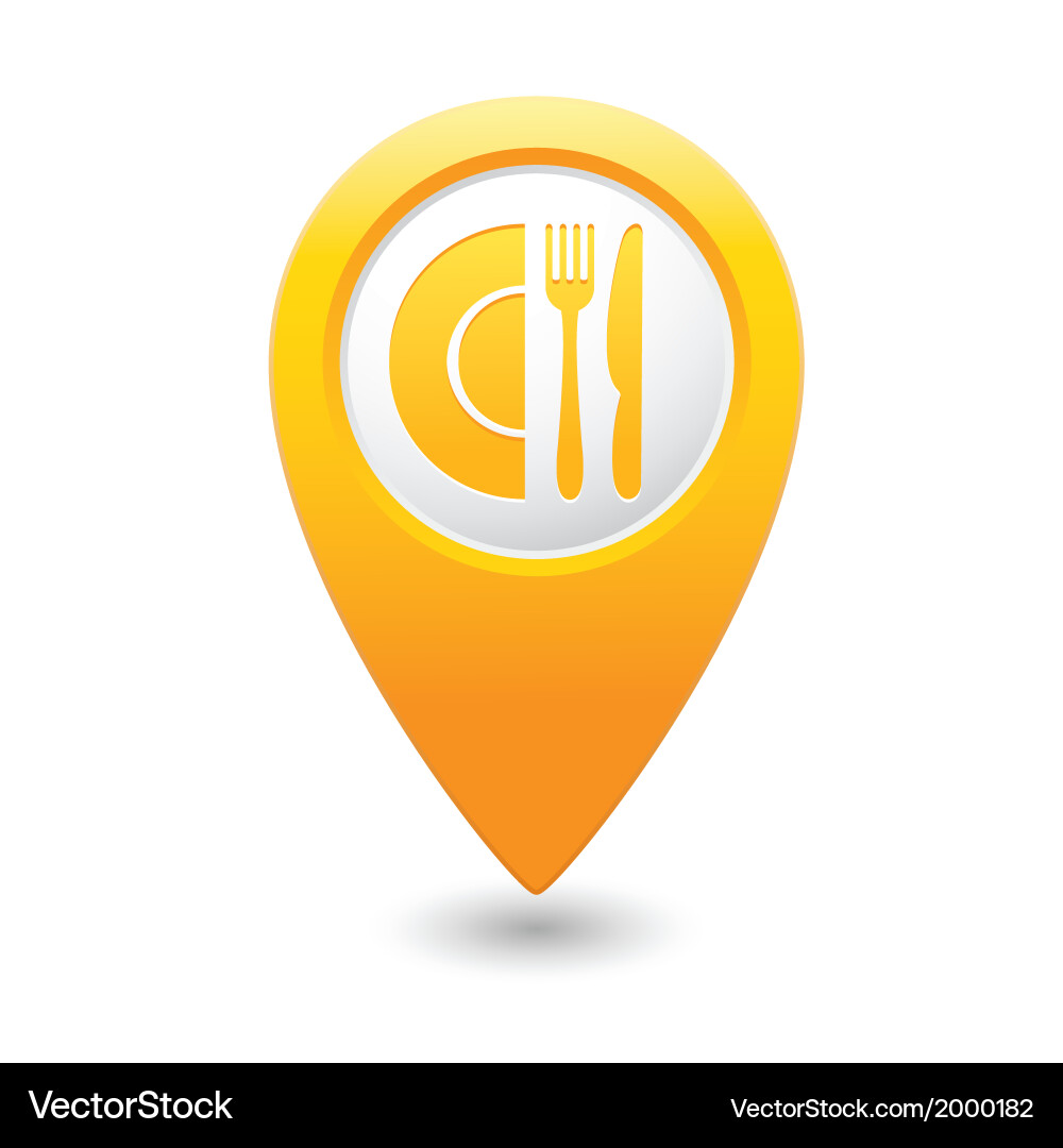 Restaurant Map Pointer Icon vector image