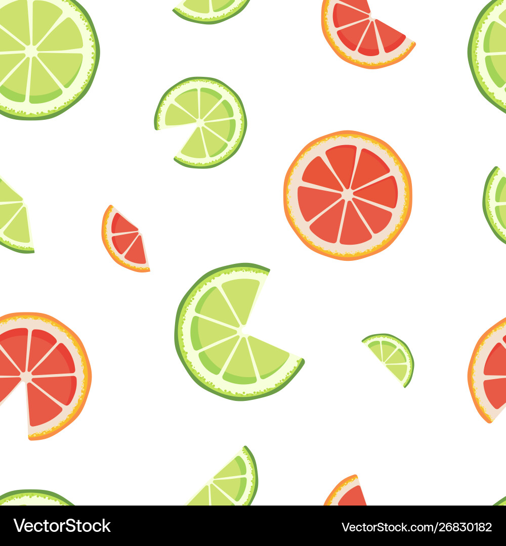 Seamless pattern with lime and grapefruit Seamless pattern with lime and grapefruit vector image