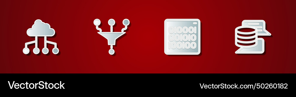 Set network cloud connection funnel filter binary Set network cloud connection funnel filter binary Vector Image