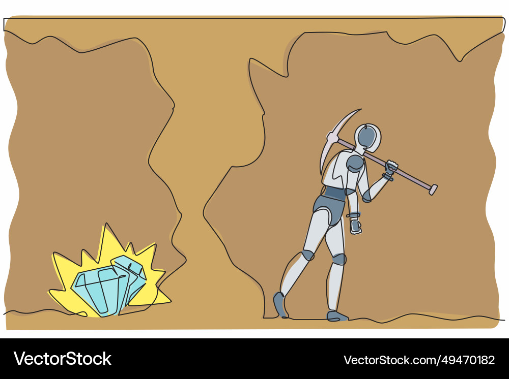 Single continuous line drawing robot gives up Single continuous line drawing robot gives up vector image