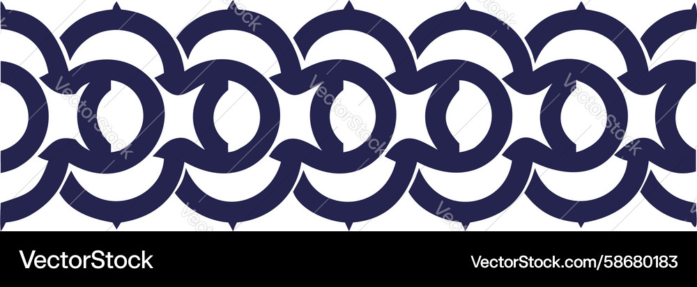 Abstract wavy pattern interlocking arcs border Vector Image