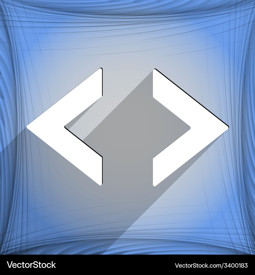 Code icon symbol flat modern web design with long Vector Image
