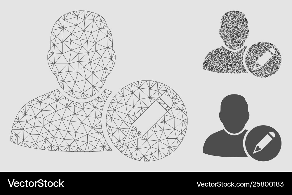 Edit user mesh wire frame model Edit user mesh wire frame model vector image