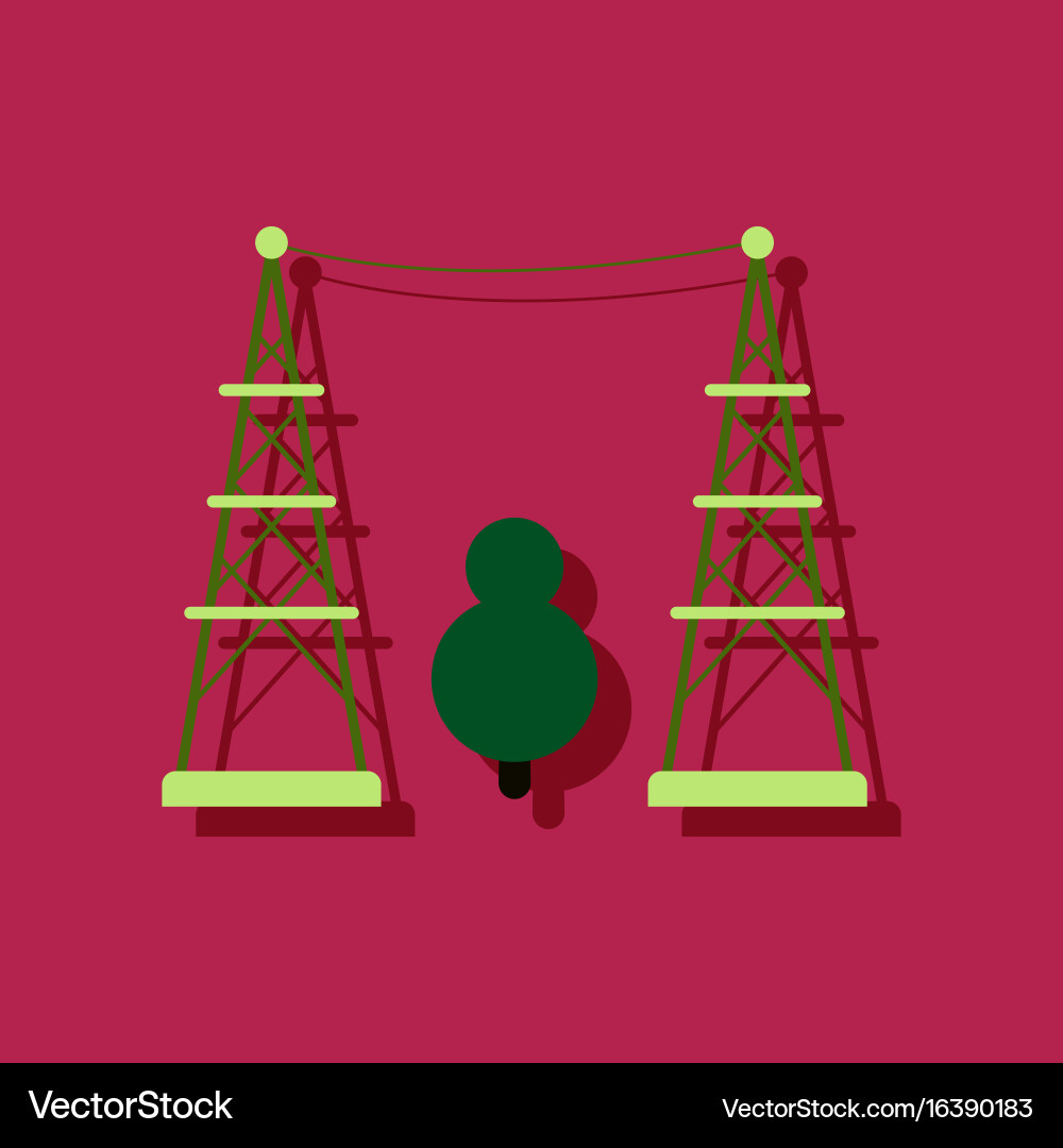 Flat icon design collection tree between Vector Image