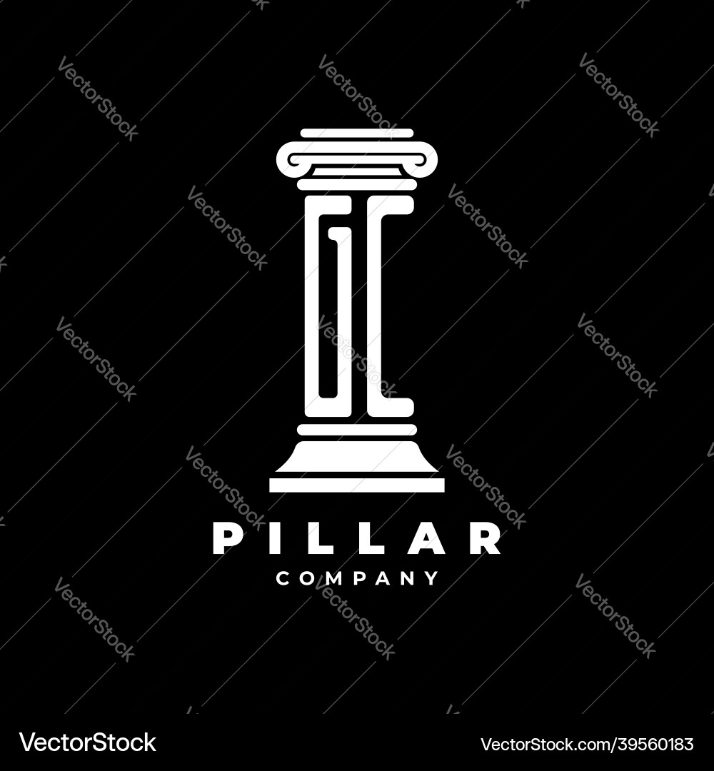Gc monogram pillar shape style vector image