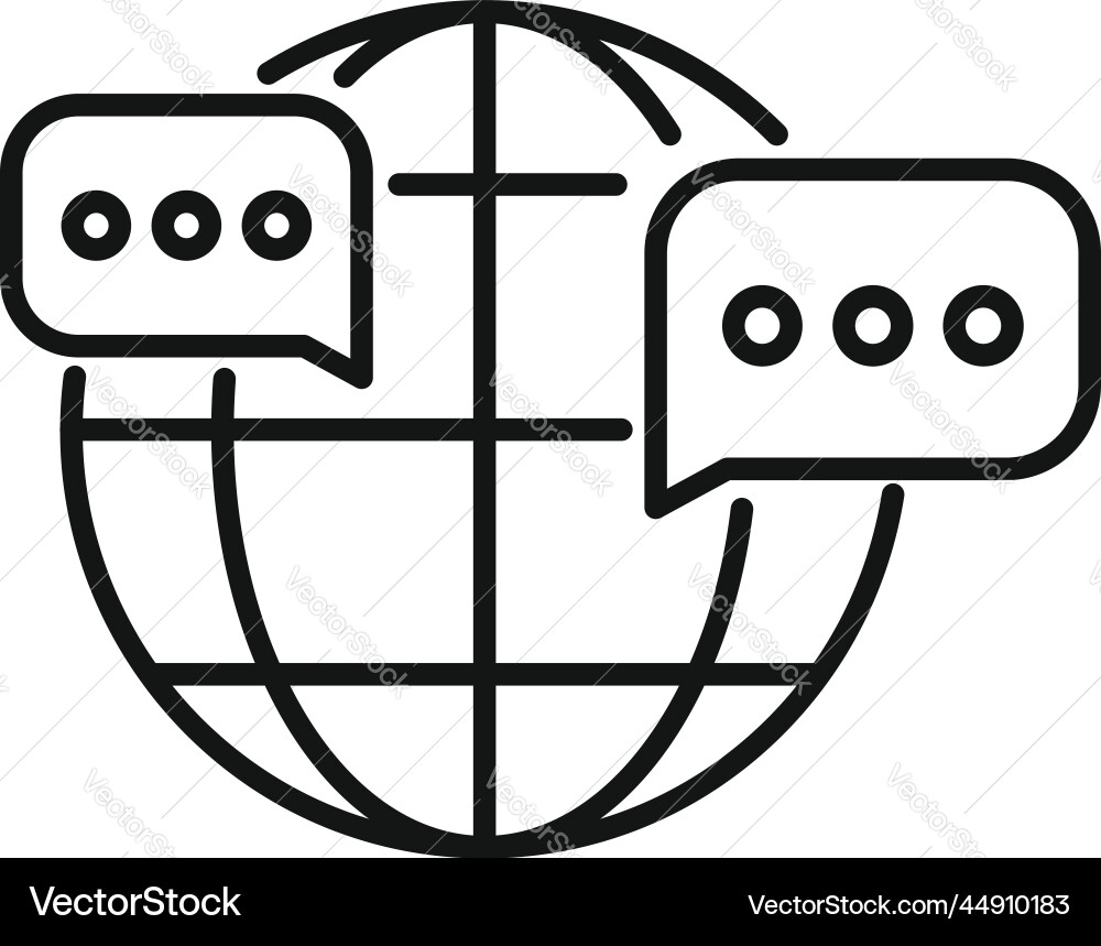 Global interaction icon outline service Vector Image