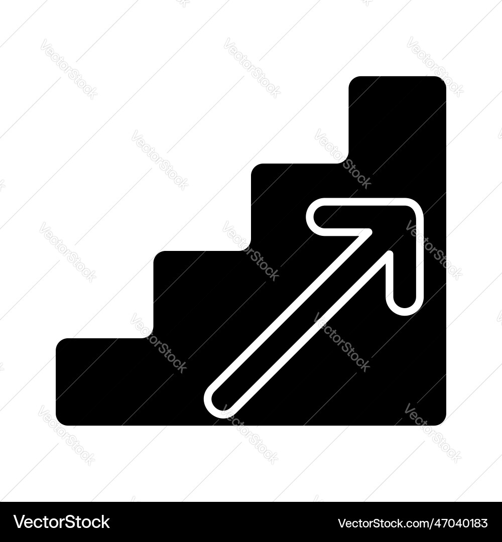 Increasing arrow user interface black icon button Vector Image