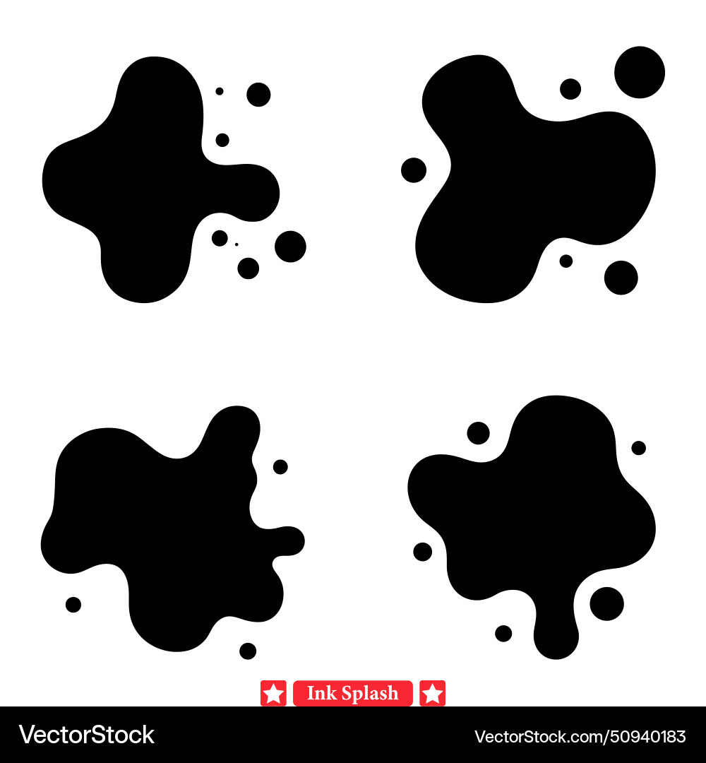 Intriguing ink splash pack add visual interest Intriguing ink splash pack add visual interest Vector Image