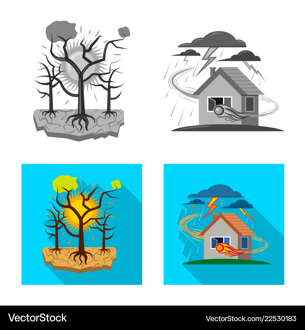 Isolated object of natural and disaster icon set Isolated object of natural and disaster icon set Vector Image