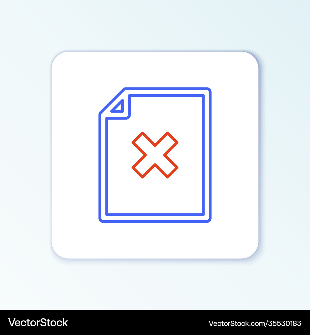 Line delete file document icon isolated on white Line delete file document icon isolated on white vector image