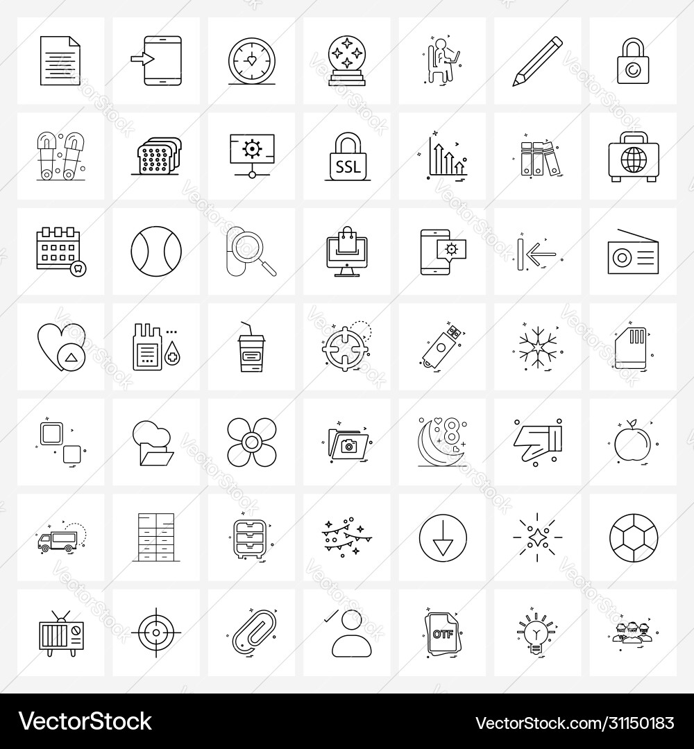 Line icon set 49 modern symbols computer Vector Image