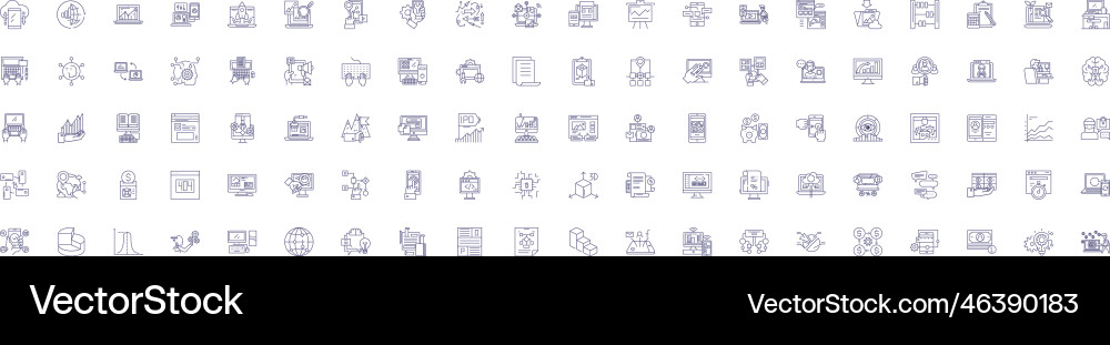 Machine learning line icons signs set design Machine learning line icons signs set design vector image