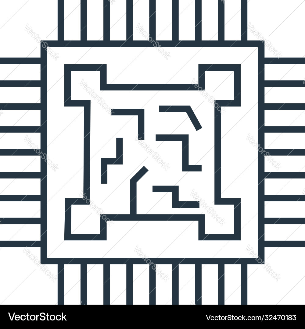 Microprocessor icon isolated on white background Microprocessor icon isolated on white background vector image