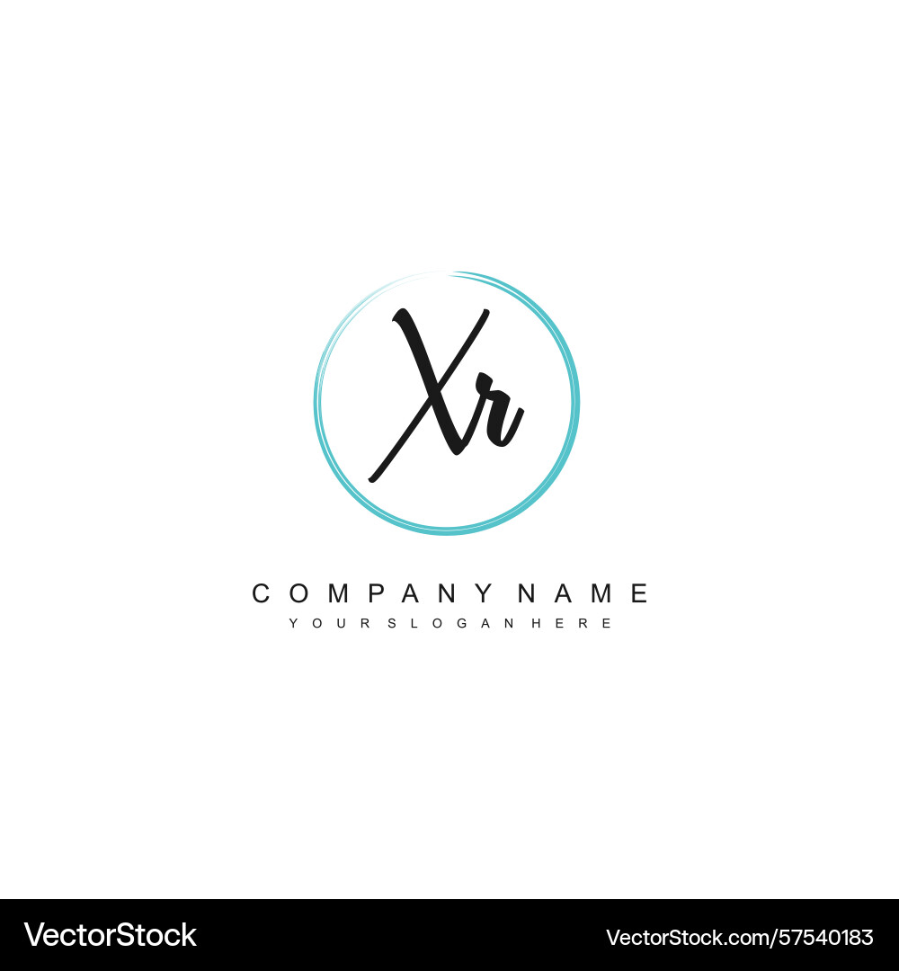Minimal signature logo design with xr initials Minimal signature logo design with xr initials Vector Image