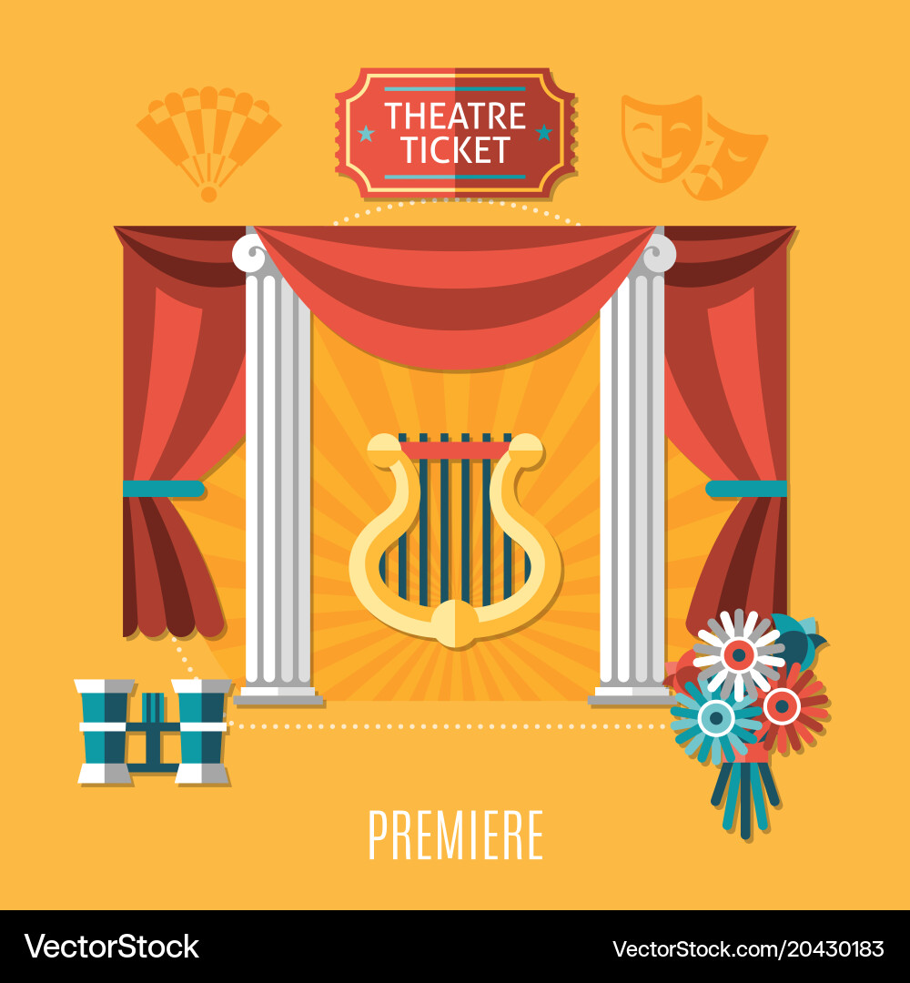 Orange theatre composition Royalty Free Vector Image