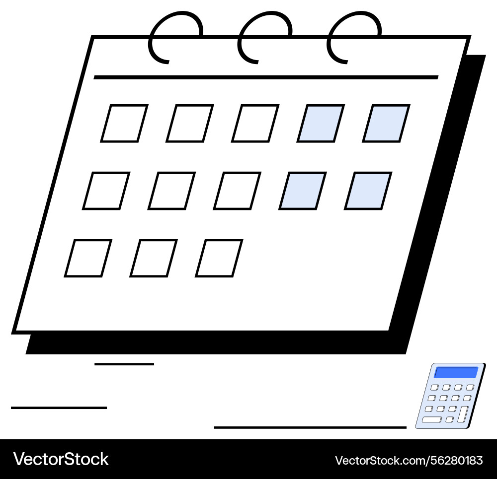 Planner calendar with highlighted dates Planner calendar with highlighted dates vector image