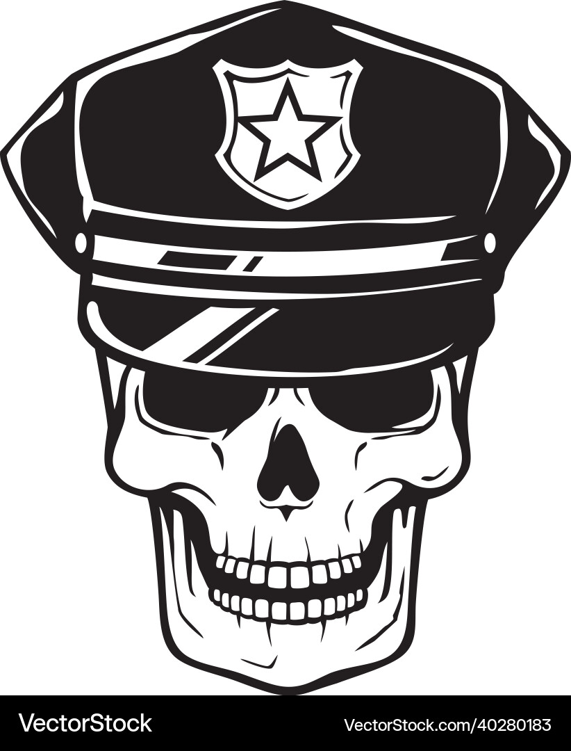 Police officer skull Vector Image