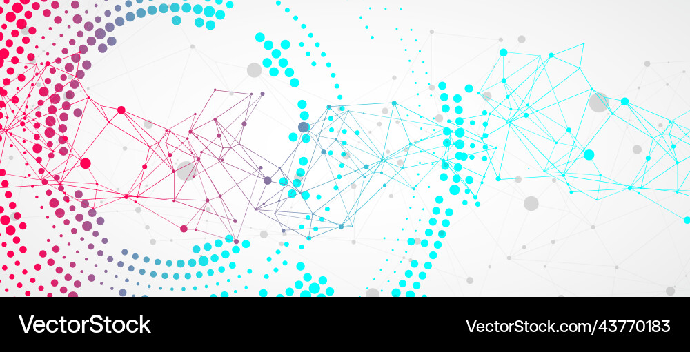 Polygonal science background with connecting dots Vector Image