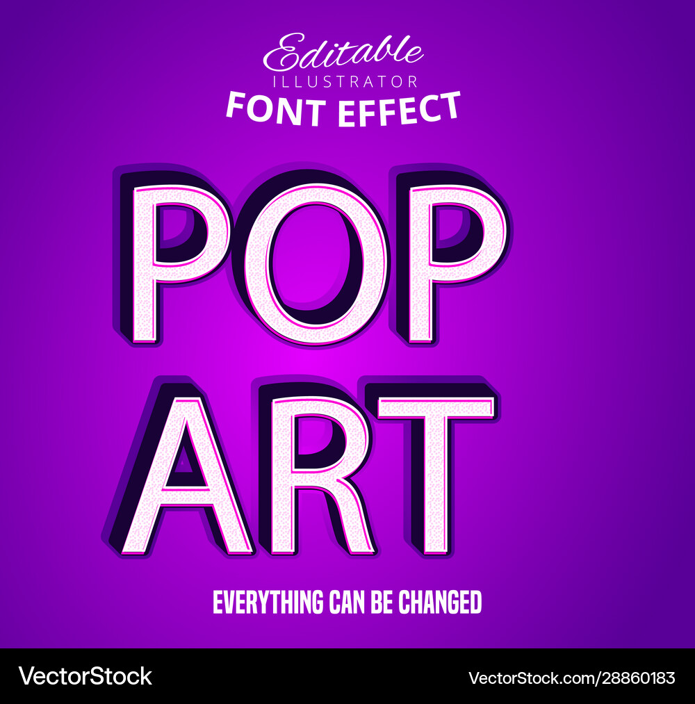 Pop art text editable font effect vector image