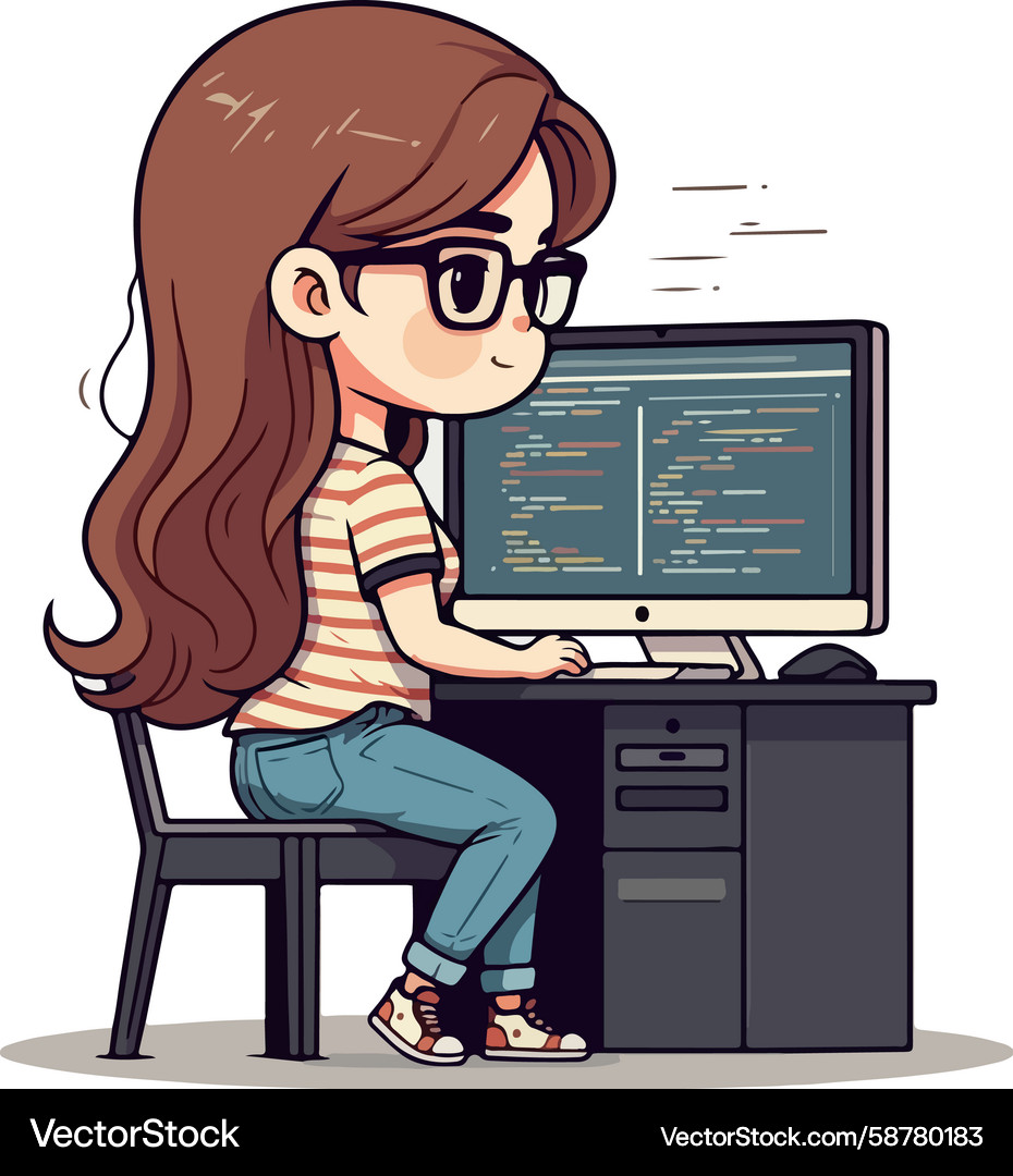 Software Developer Cartoon Vector Image