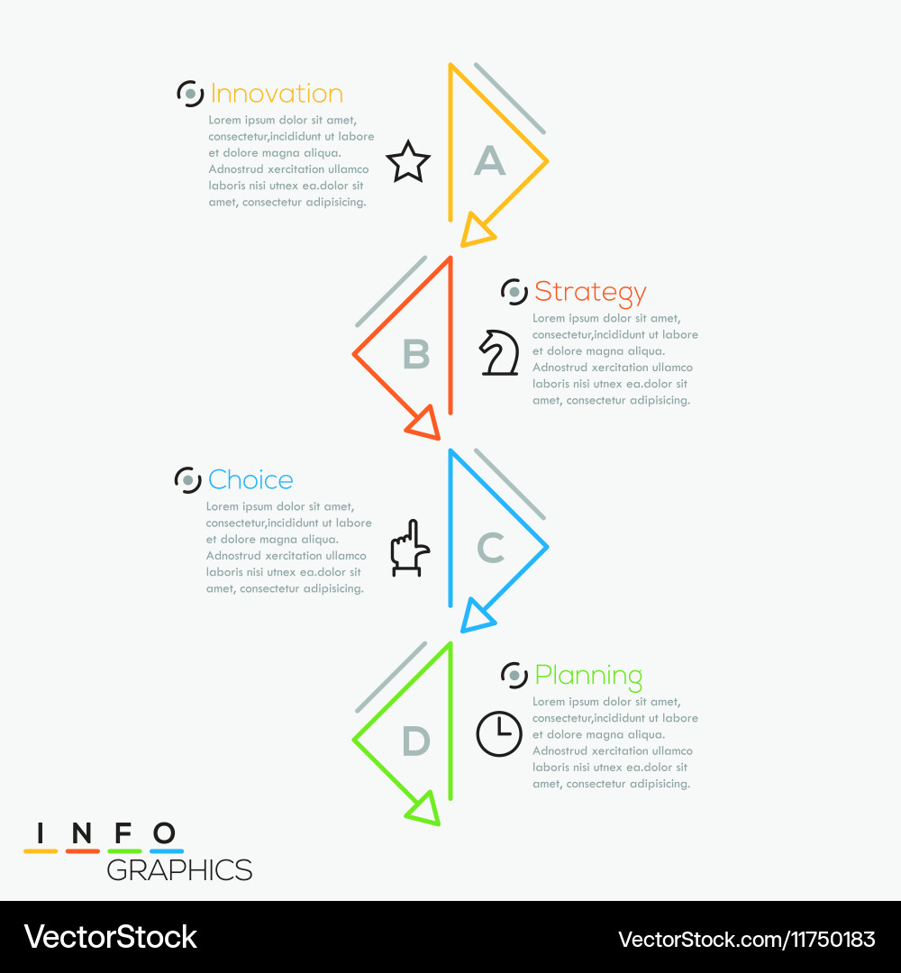 Thin line minimal arrow business cycle template vector image