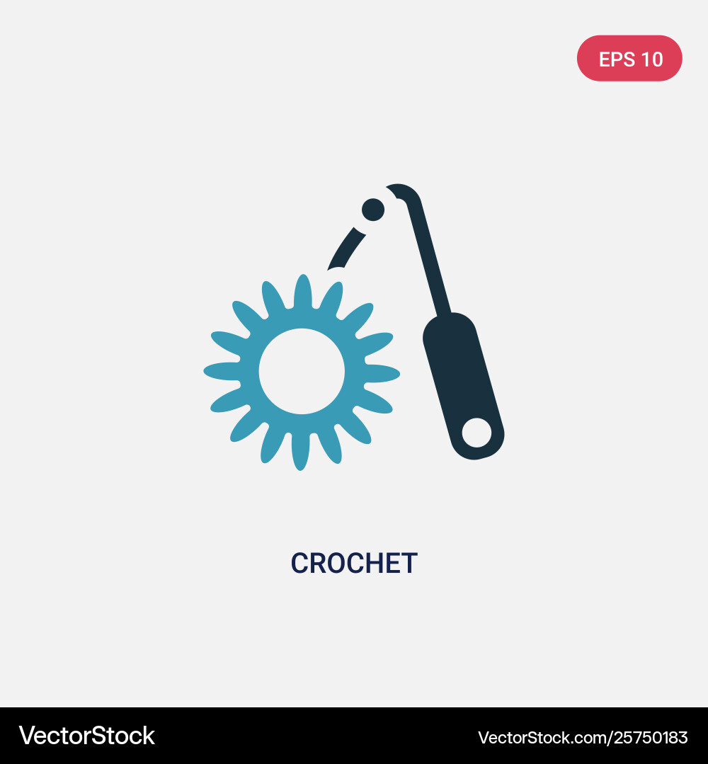 Two color crochet icon from sew concept isolated Two color crochet icon from sew concept isolated vector image