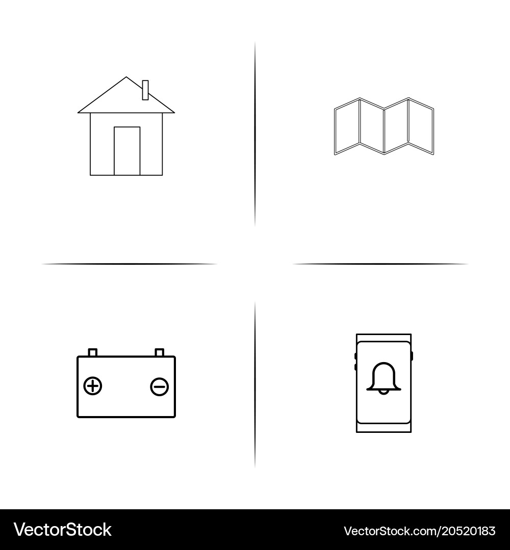 Web applications simple linear icons set outlined vector image