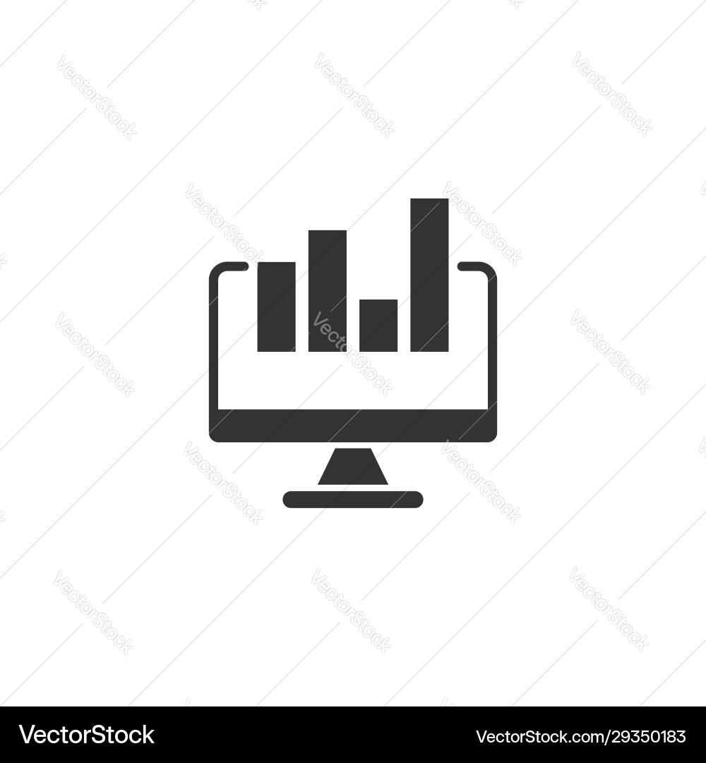 Website analytics icon in flat style seo data Website analytics icon in flat style seo data vector image