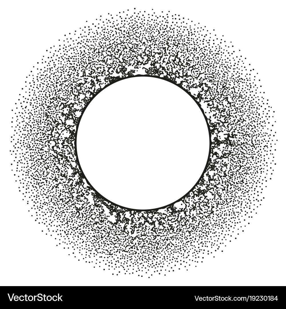 Abstract stipple dots round frame with copy space Vector Image