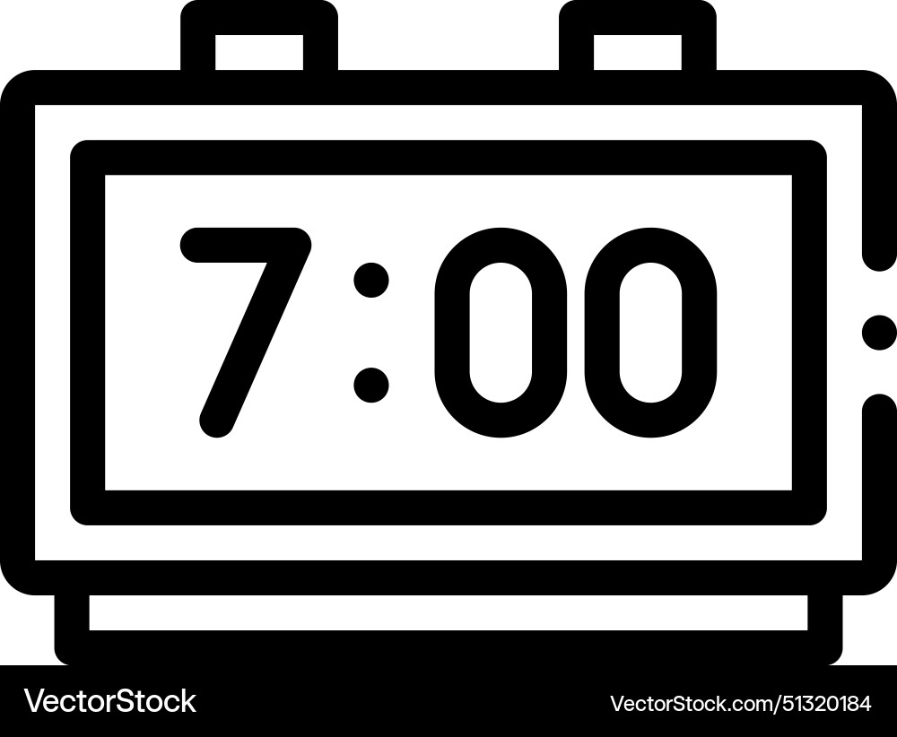Alarm clock icon thin linear style design Alarm clock icon thin linear style design vector image