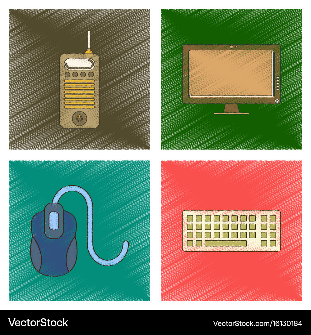 Assembly flat shading style icon office computer vector image