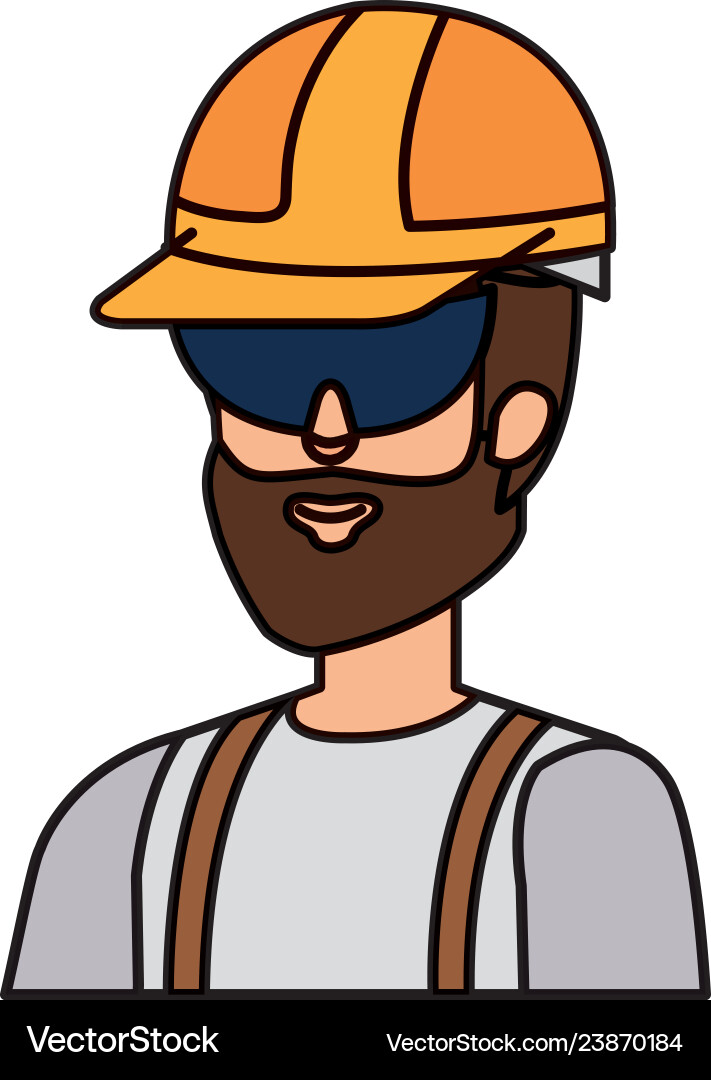 Builder constructor with helmet and goggles Builder constructor with helmet and goggles vector image