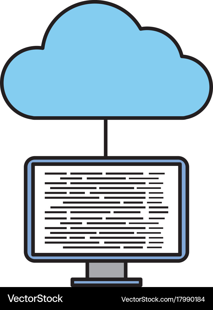 Cloud Computing Programmier- und Codierungssoftware vektorbild