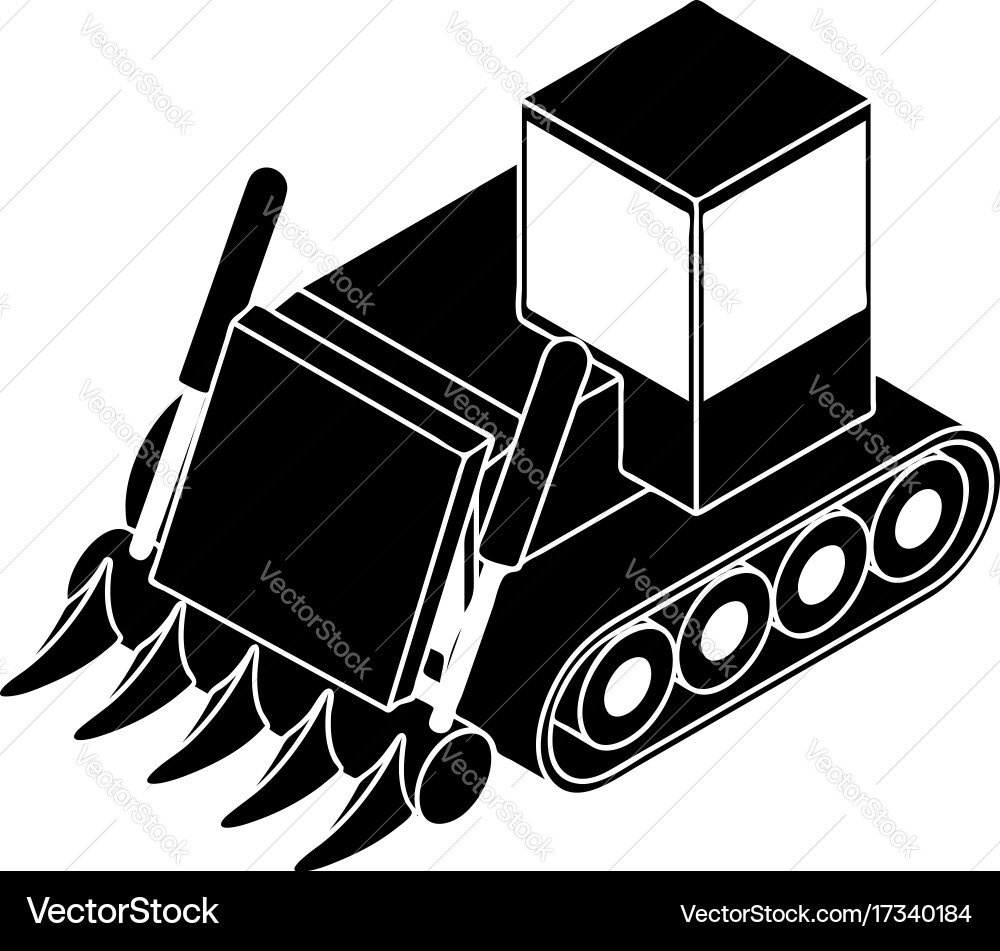 Construction bulldozer icon simple style Vector Image