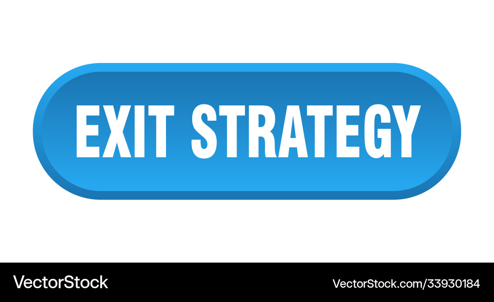 Exit strategy button rounded sign on white Vector Image