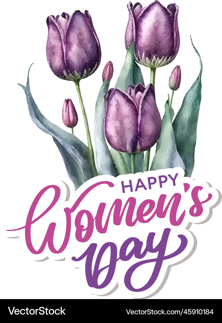 Frauen Tag Grußkarte Aquarell lila rosa Frauen Tag Grußkarte Aquarell lila rosa vektorbild