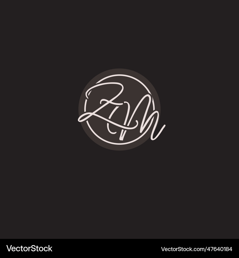 Initials zm logo monogram with simple circle line Initials zm logo monogram with simple circle line Vector Image