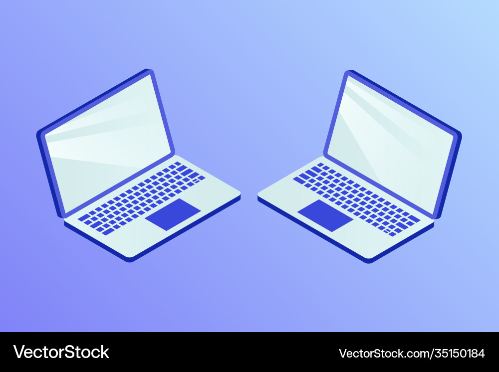 Laptop or notebook isolated with side view Laptop or notebook isolated with side view vector image
