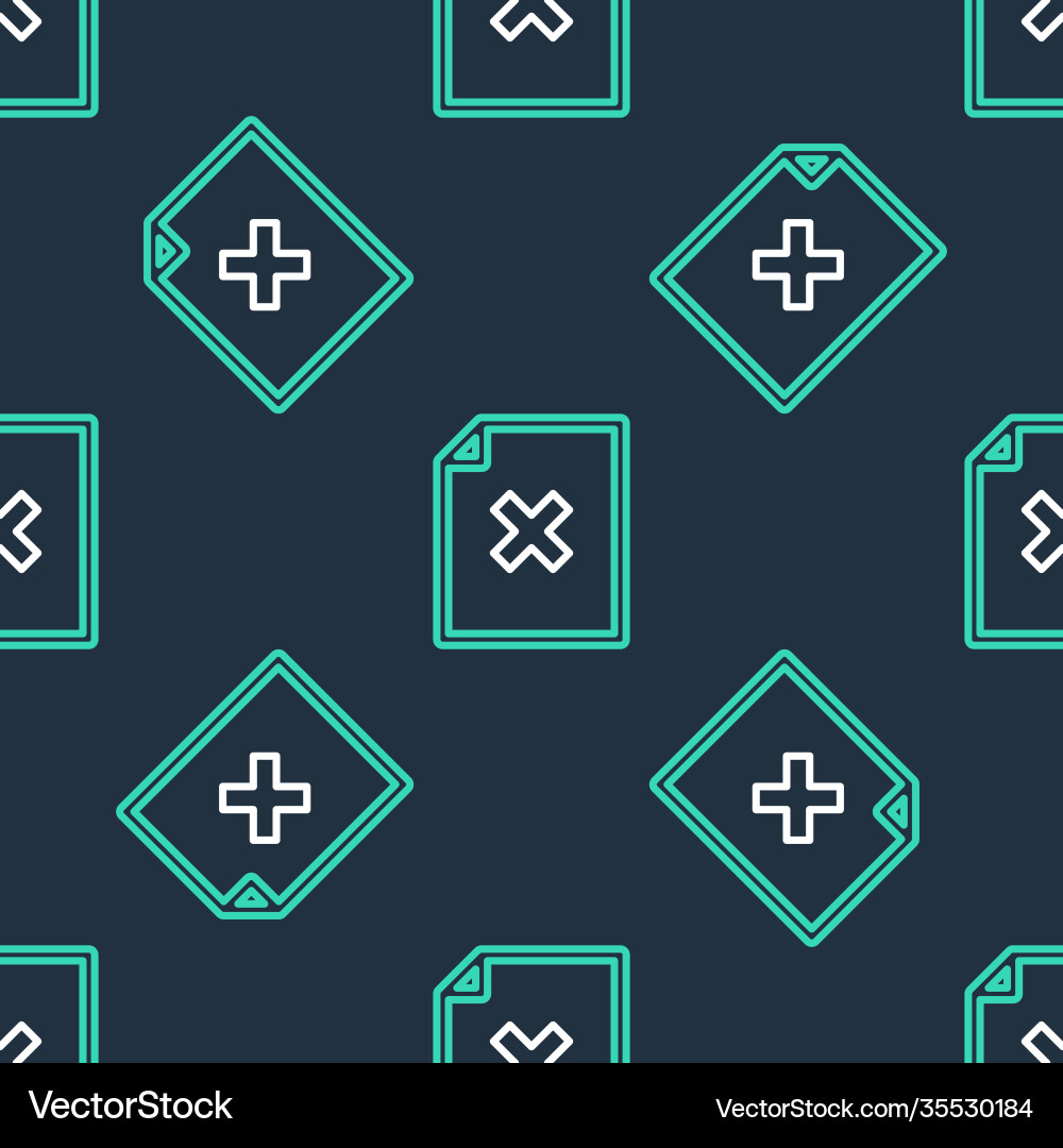 Line delete file document icon isolated seamless vector image