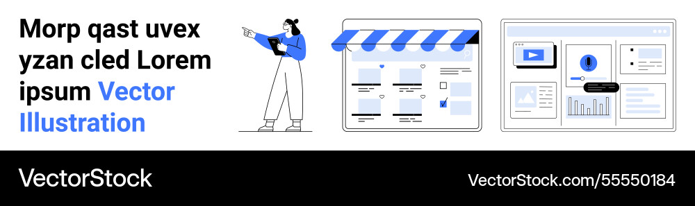 Marketing concept with online storefront trend Marketing concept with online storefront trend vector image